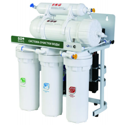 Фильтр обратного осмоса Raifil RO400-E2 с насосом — 5 ступеней очистки, 1500 л/сутки